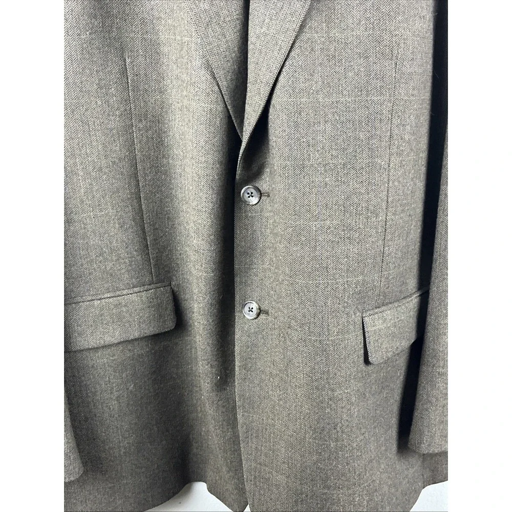 Lauren Ralph Lauren Men's 54L Brown Glen Plaid Wool Blend 2 Button Blazer Jacket